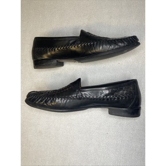 Florsheim Mens 11.5 D Black Woven Vamp Slip On Loafers Style 18499 Dress Shoes main image 8